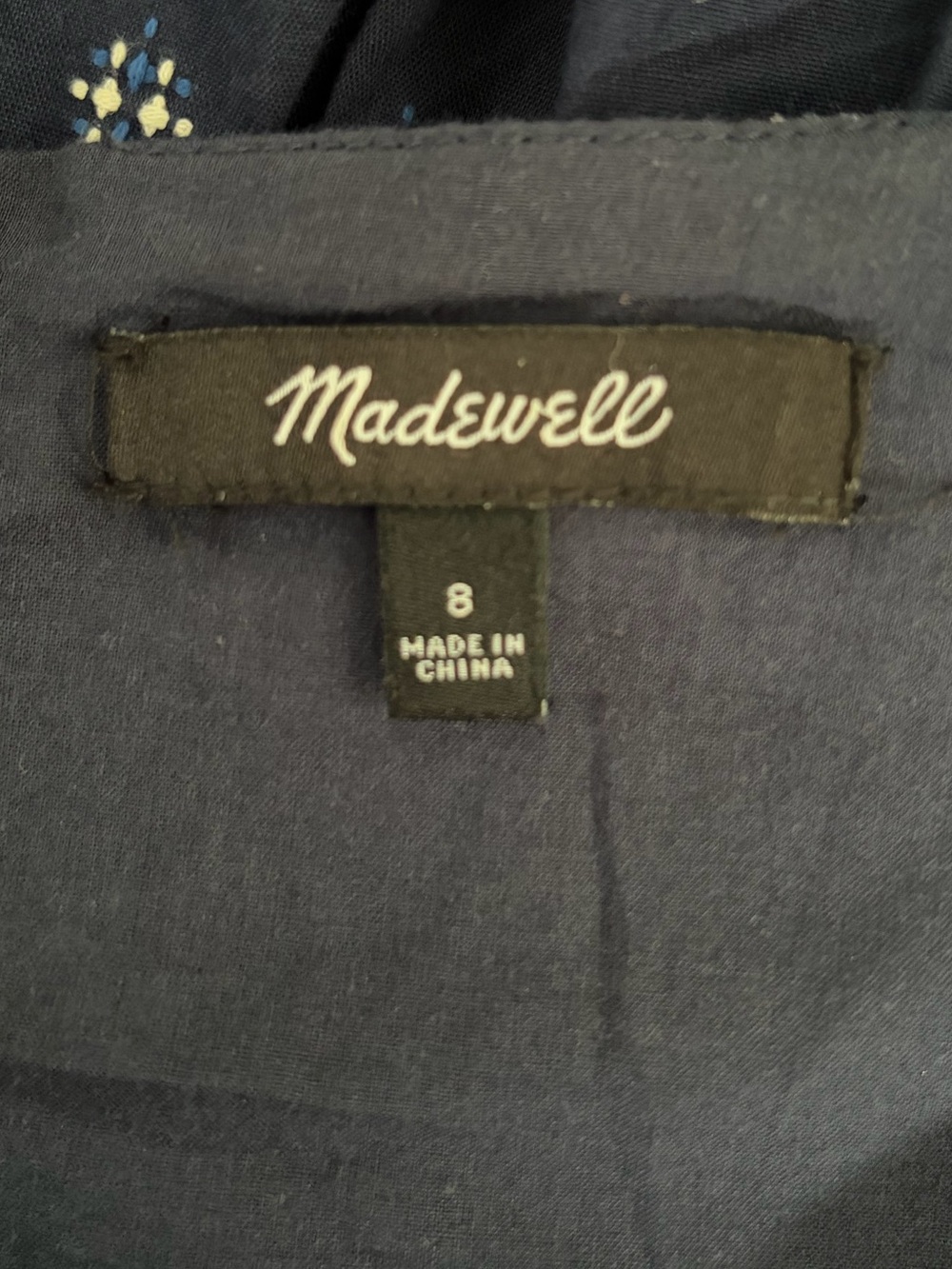 Madewell Tiered Babydoll Dress Square Neck Puff Sleeve Textured Mini Navy Size 8 - Picture 3 of 11